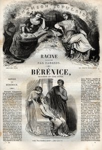 Berenice tragedia en cinco actos - grabado en "Oeuvres de Jean Racine" ilustrado por Pauquet y nota de Emile de La Bedolliere - 1851 de Hippolyte Louis Pauquet