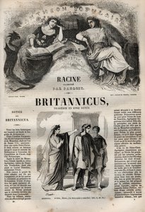 Britannicus tragedia en cinco actos - grabado en "Obras de Jean Racine" ilustrado por Pauquet y con nota de Emile de La Bedolliere - 1851 de Hippolyte Louis Pauquet