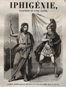 Ifigenia tragedia de Jean Racine - grabado en “Oeuvres de Jean Racine” ilustrado por Pauquet y con nota de Emile de La Bédollière - 1851 de Hippolyte Louis Pauquet