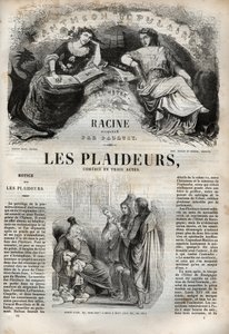 Les Plaideurs (1668) comedia en tres actos - grabado en "Obras de Jean Racine" ilustrado por Pauquet y con nota de Emile de La Bedolliere - 1851 de Hippolyte Louis Pauquet