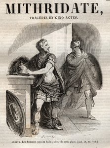 Mithridate tragedia en cinco actos de Jean Racine - grabado en "Obras de Jean Racine" ilustrado por Pauquet y con nota de Emile de La Bedolliere - 1851 de Hippolyte Louis Pauquet