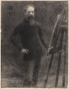 Autorretrato en caballete de Hippolyte Petitjean