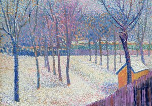 El huerto bajo la nieve de Hippolyte Petitjean