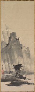 Montaña y Río en Tormenta, primera mitad del siglo XVII de Hirowatari Setsuzan
