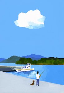 Pescando en el puerto