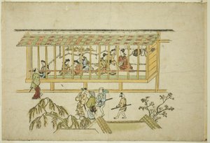 Una casa de cortesanas, de la serie "La apariencia de Yoshiwara (Yoshiwara no tei)" de Hishikawa Moronobu