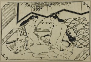 Una hoja de un álbum shunga