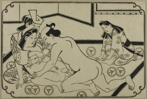 Una hoja de un álbum shunga de Hishikawa Moronobu