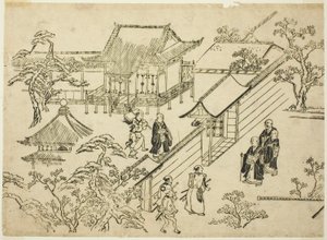 Honbo, de la serie "Escenas de observación de flores en Ueno" de Hishikawa Moronobu