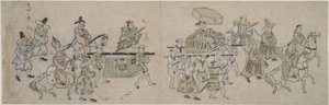 Desfile de la Embajada de Corea de Hishikawa Moronobu