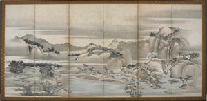 Paisajes de las cuatro estaciones: primavera y verano, período Edo, finales del siglo XVIII-principios del siglo XIX de Hishikawa Sori