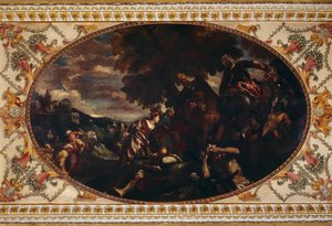 La defensa de Scutari, pintura en el techo de la galería de Chiswick House, Londres de Historic England Staff Photographer