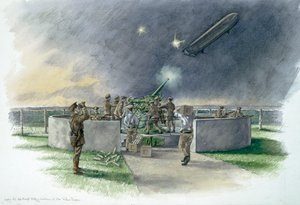 Batería de Lodge Hill, Chatham, Kent, Primera Guerra Mundial, 1914-1918 de Historic England Staff graphic artist
