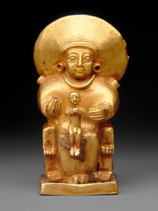 Diosa sentada con un niño, c.1300 a.C. de Hittite