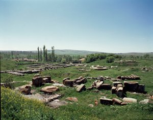 Vista de las ruinas del sitio de Hittite Hittite