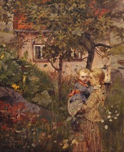 Niñas en el jardin