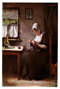 Pescadora tejiendo de Hobbe Smith