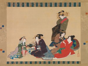 Cinco bellezas, 1840 de Hokuba