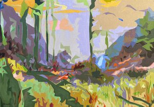 Landscape Obscura #2, 2023 (óleo sobre lino) de Holly Boruck
