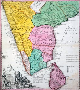 Mapa de la península india, 1733
