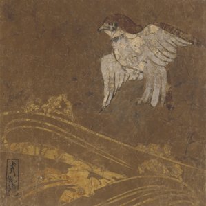Olas y pájaro, período Edo, finales del siglo XVI-principios del siglo XVII de Hon