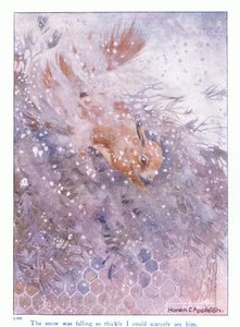 La nieve caía tan densamente que apenas podía verlo, ilustración de 