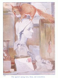 La ardilla brotó aquí, allí y en todas partes, ilustración de 
