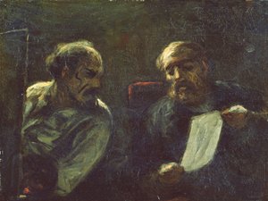 Una discusión en el estudio, 1852-55