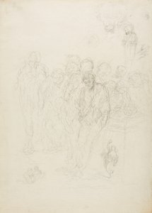 Un grupo de hombres y otros bocetos, 1857 de Honoré Daumier