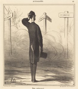 ¿A la derecha o a la izquierda? de Honoré Daumier