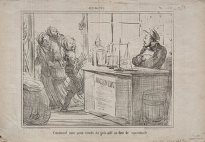Actualidades No. 252: Condenado por haber vendido un montón de arena en lugar de azúcar moreno húmedo, 1855 de Honoré Daumier