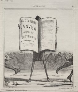 Actualidades No. 41: ¡Electores, en mis brazos!, 1869 de Honoré Daumier