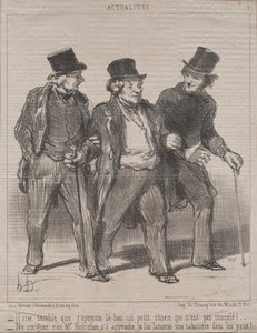 Actualidades No. 7: ¡Me parece que noto un perrito allí que no está con bozal!, 1852 de Honoré Daumier