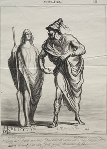 Actualidades, placa 181: ¡Qué te crees! Toma mi brazo de Honoré Daumier