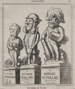 Placa de actualidades 98: Estatuas del futuro, 1868 de Honoré Daumier