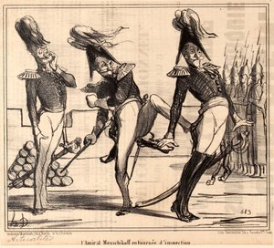 Almirante Alexander Sergeyevich Menshikov en gira de inspección, 1854 de Honoré Daumier