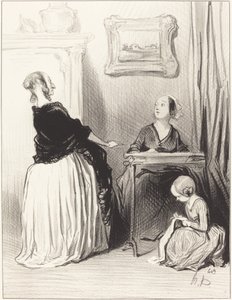 ¡Ah!... ¿qué educación tan singular le das a tu hija?... de Honoré Daumier