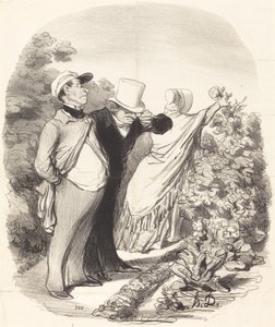 ¡Vamos!... ¡ella me recoge una rosa...! de Honoré Daumier