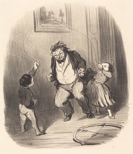 Vamos, papá... aún... treinta y dos vueltas!... de Honoré Daumier