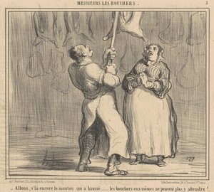 Vamos, ahí va otra vez la oveja que ha subido de Honoré Daumier