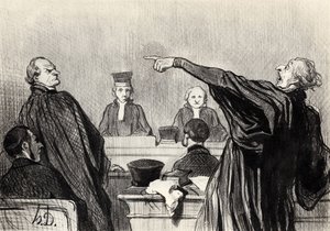 Un abogado que evidentemente está completamente convencido... De la serie Les gens de justice, 1845