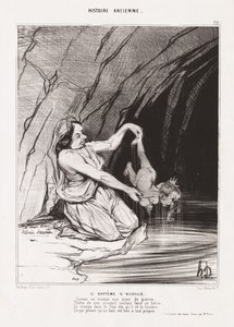 Historia antigua: pl. 22, El bautismo de Aquiles de Honoré Daumier