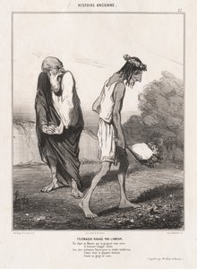 Historia antigua: Pl. 27, Telémaco devastado por el amor..., 1842 de Honoré Daumier