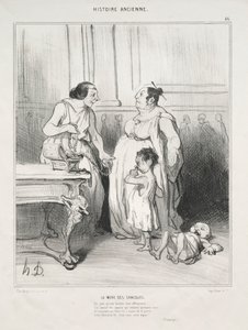 Historia Antigua, lámina 46: La madre de los Gracos, 1842 de Honoré Daumier