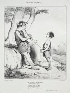 Historia Antigua, lámina 48: Los Pastores de Virgilio de Honoré Daumier