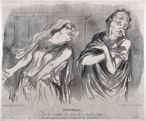 Andromaque Grabado por Honoré Daumier (1808-1879) en Le Charivari. Palais Longchamp, Museo de Bellas Artes de Marsella.