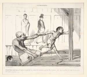 Luego viene Marsoin; hemos visto ese caniche de allí, quiere ser marinero, hace barcos con cáscaras de nuez, y teme baños de cuatro centavos, de Honoré Daumier