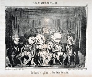Serie LES TRAINS DE PLAISIR -Un tren de placer. - Dos horas de la mañana. de Honoré Daumier