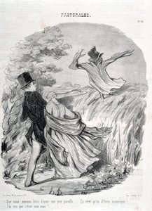 Obra de Honoré Daumier (1808-1879). Charivari data de 1845: Serie PASTORALES Qué bueno es tener tanto miedo... ¡Pensé que era mi marido! MUSEO DE BELLAS ARTES - PALACIO LONGCHAMP, MARSELLA de Honoré Daumier