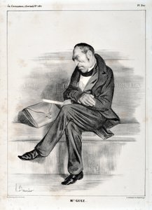 Obra de Honoré Daumier (1808-1879). Charivari data de 1833: Serie Celebrites de la caricature M. Guiz... MUSEO DE BELLAS ARTES - PALACIO LONGCHAMP, MARSELLA de Honoré Daumier